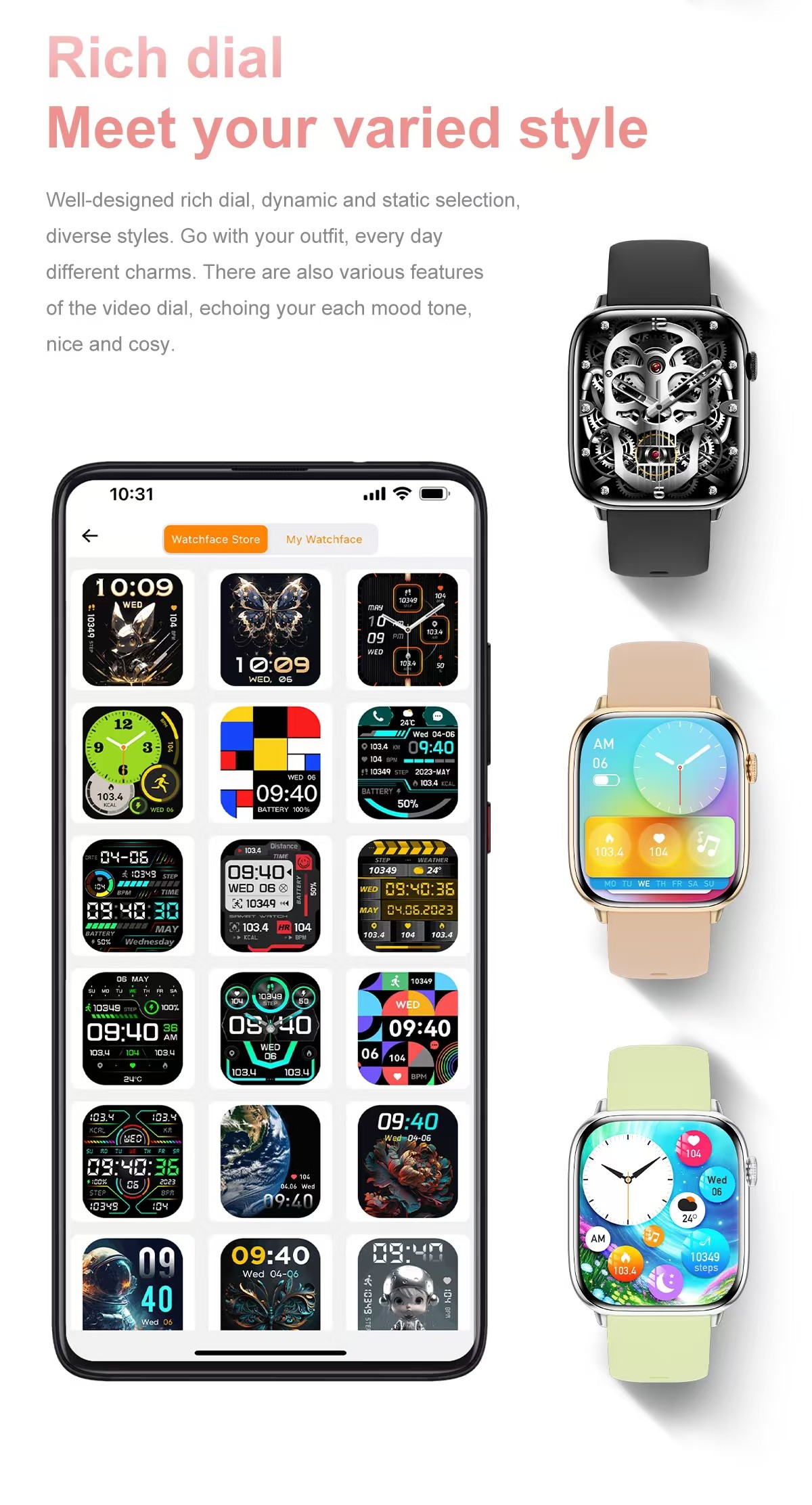 HD13 Sport Smart Watch With AMOLED Screen BT Call Heart Rate Fitness Tracker