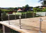 Customized 316 Stainless Steel And Glass Balcony Railings Outdoor Modern Design