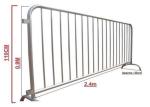 Classic Galvanized Steel Barricade / Metal Crowd Control Barriers