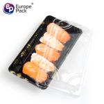 Best selling one time ps plastic square plate sushi tray with lid
