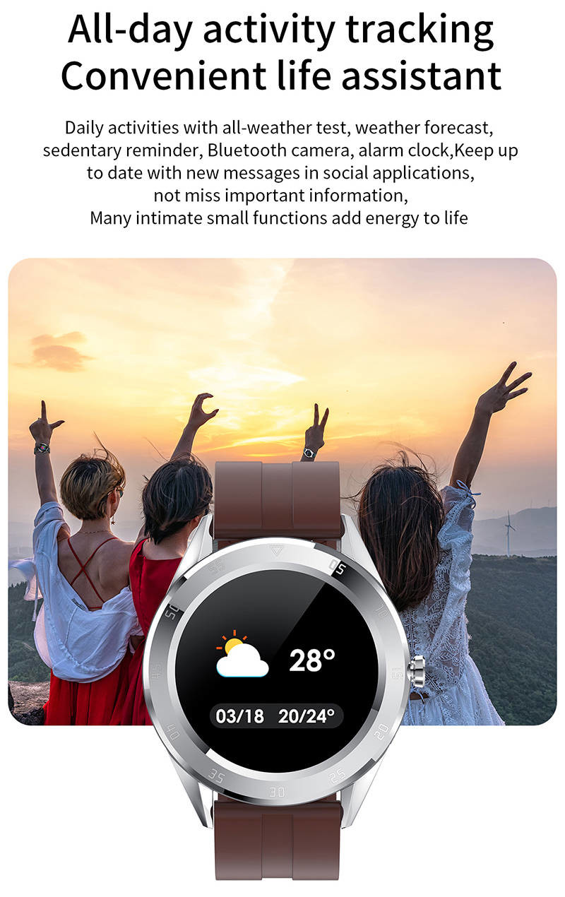 1.54 Inch Full Touch Fitness Smartwatch Full Touch Fitness Tracker 200mAhWith Weather Push