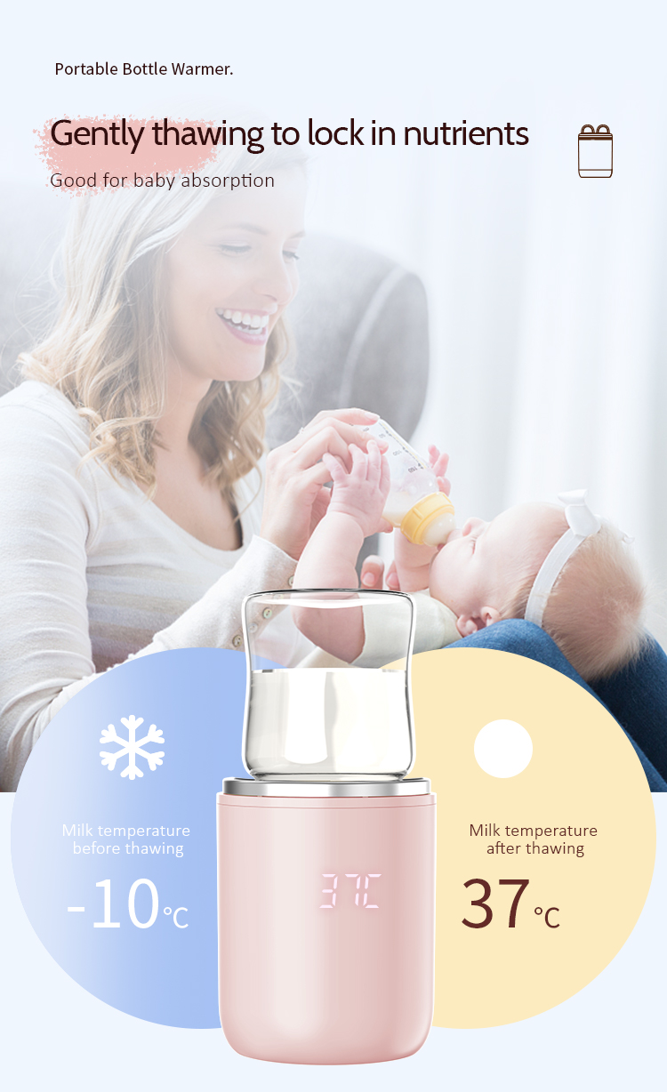 Pink White Travel Breast Milk Pouch Warmer Heat Keeper Infant Warmer Bottle For Milk