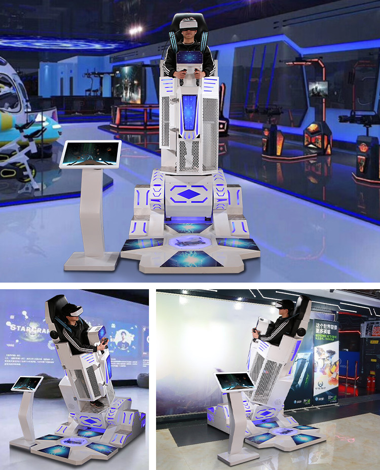 360 Degree Rotating VR Theme Parks Standing Rocket Interactive Virtual Reality