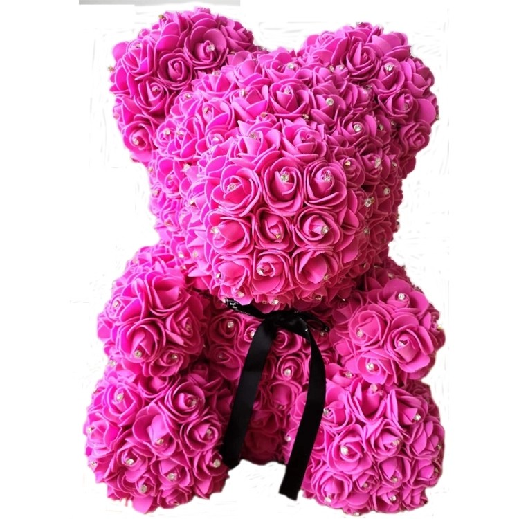 Wholesale Price 40CM Roses Bear with Diamond for Valentines Day Gift