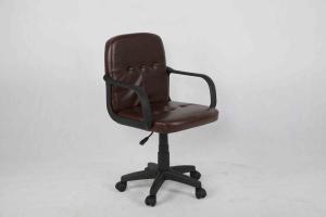 Wholesale Dark Brown Leather Office Chair , Middle Back Executive Computer Chair With Nylon Armrest from china suppliers