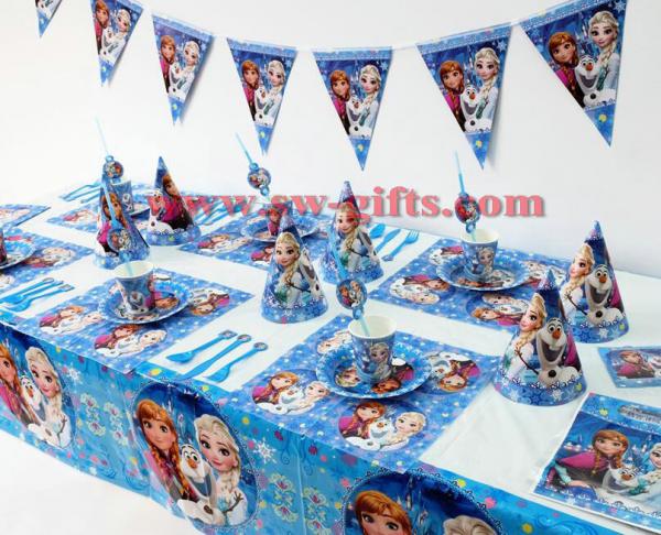Quality Disney Frozen Princess Anna Elsa Kids Birthday Party Decoration Set Party Supplies Baby Birthday Party Pack event party for sale