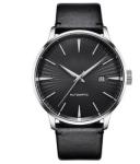 3atm Leather Strap Wrist Watch OEM 43mm Gents Quartz Watches Stainless Steel