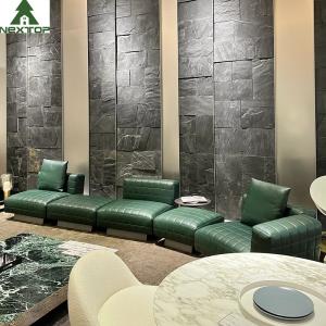 Wholesale 1800*1000mm Hotel Lobby Furniture Home Office Luxury Green Leather Modular Sofa Set from china suppliers