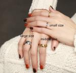 Antique 18K Gold Couple Tail Women's 925 Sterling Silver Wedding Band Middle