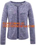 Short Sleeve Pointelle Shoulder Pointelle Sleeve Women Cardigan, Long Sleeve
