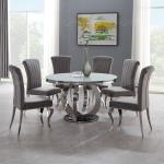 No Folded OEM SS Dining Tables Modern Mirror Round Glass Top