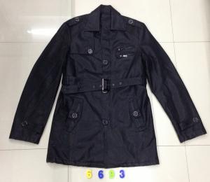 Wholesale 6693 Men's black pu fashion long jacket coat stock from china suppliers