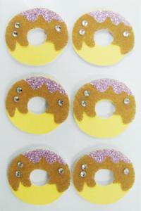 Wholesale Doughnut Round Fuzzy Animal Stickers , Non Woven Custom Glitter Stickers from china suppliers