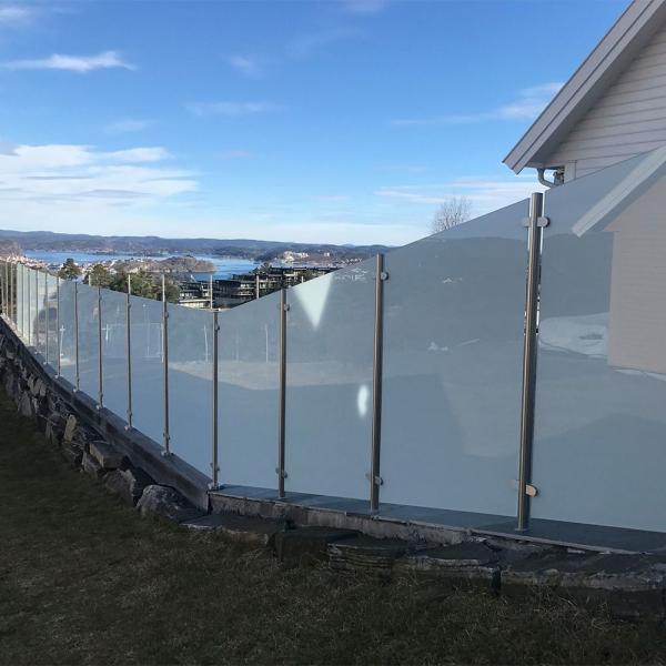 Flat Curved Laminated Glass Railing Safety Tempered Glass Staircase Handrail