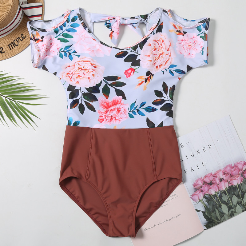 Tiered Layer Tie a Knot Front Top With Low waist Bikini swimsuit high cut