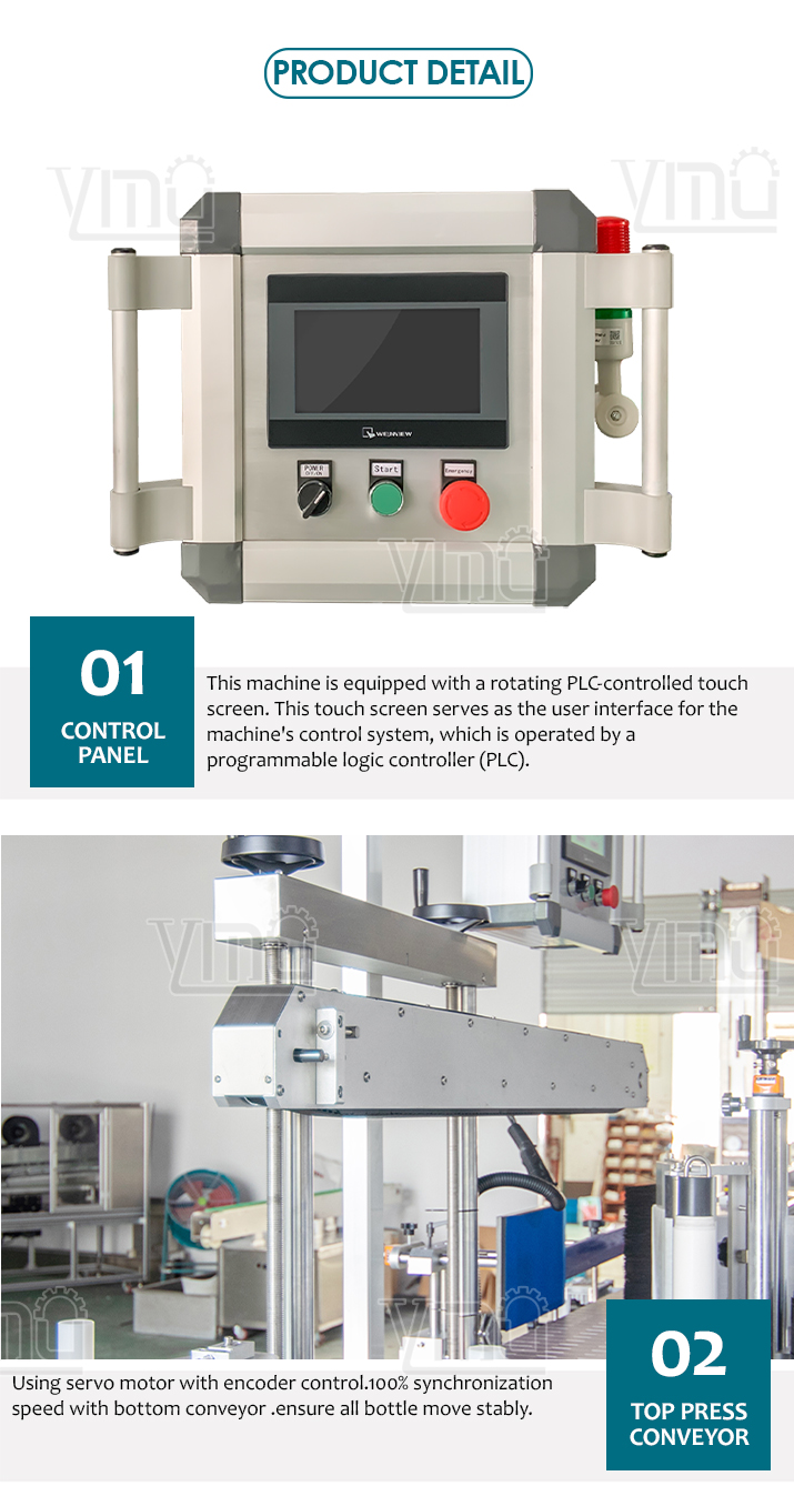 Yimu YM620 Automatic Double Side Square Bottle Label Applicator For Plastic Glass Bottle