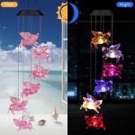 Color Changing Solar Power Wind Chime Hummingbird Butterfly Waterproof Outdoor