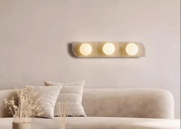 Yellow travertine wall lamp bedroom bedside living room background wall homestay