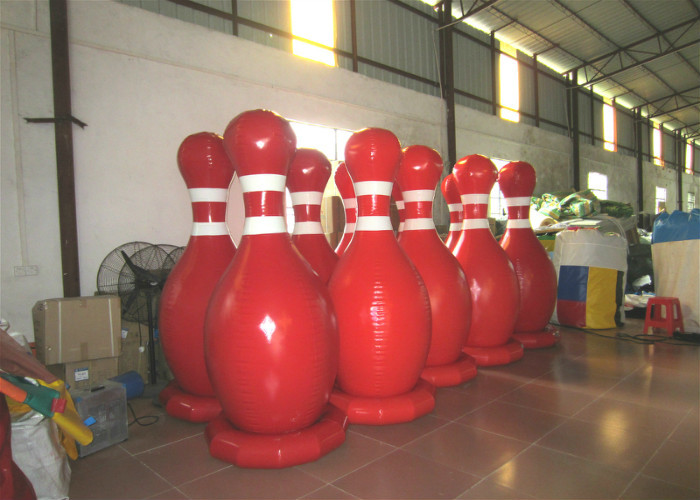 Large Sealed Inflatable Water Games Giant Inflatable Bowling Set 2.2mh 0.65mm PVC