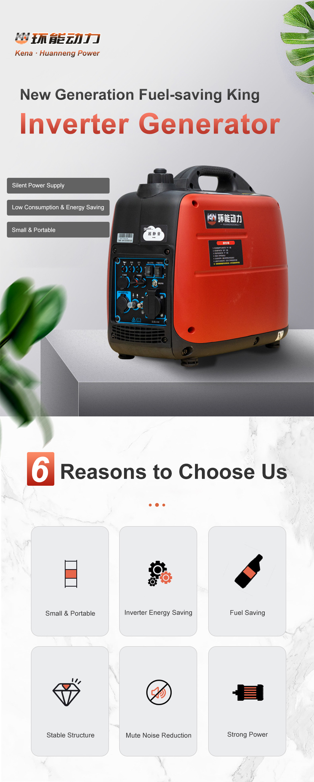 110V 3KW 3000W 5000W 5KW Small Silent Generator for Home / Outdoor Generator Portable Digital Inverter 2000W Gasoline Generator