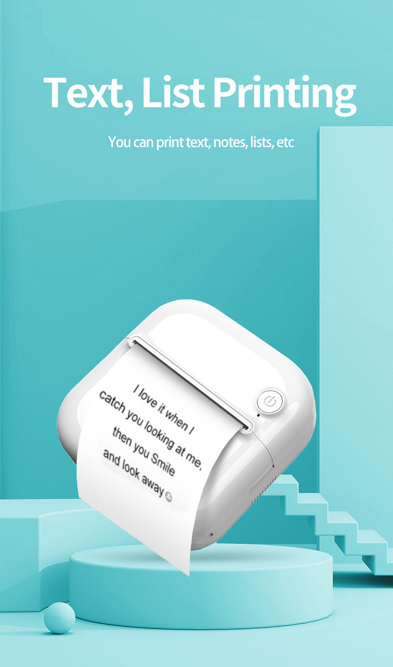 Wireless Bluetooth WiFi Mini Inkless Printer Color Sticker ODM