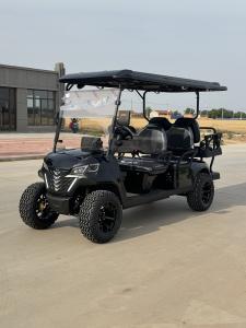 Wholesale 4+2-Seater Black Electric Off-Road Luxury Golf Cart Lithium Battery Equipped With 14-Inch Off-Road Tires from china suppliers