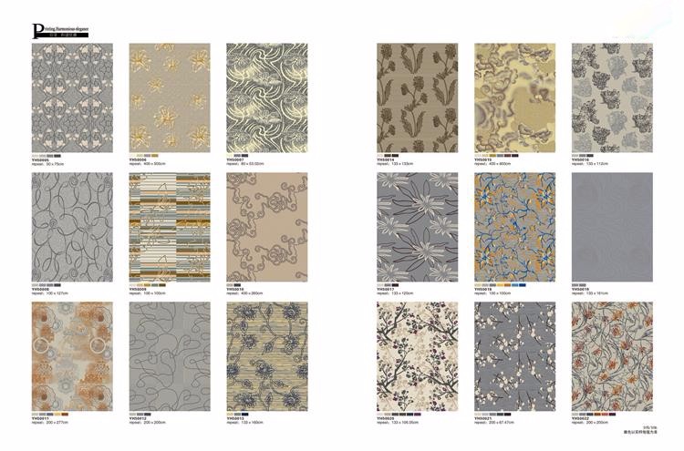 low pile nylon carpet Oriental Design Pastel color Anti - slip Backing