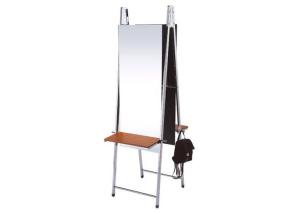 Wholesale Double Side Wood Salon Mirror Station With LED Light , 185cm Height from china suppliers