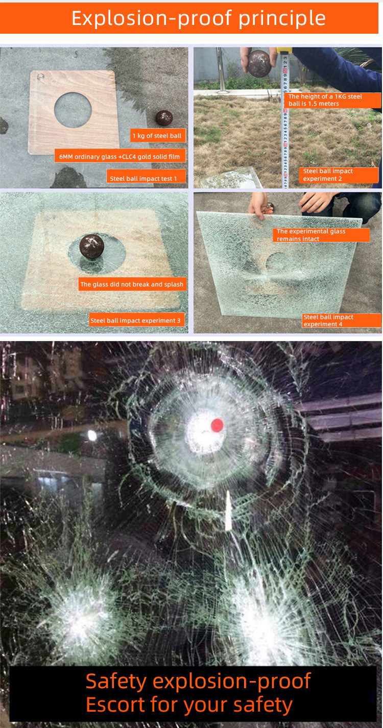 4 8 24mil PET Car Windshield Armor Safety Window tint Glass Protection Film Explosion Proof windshield protection film