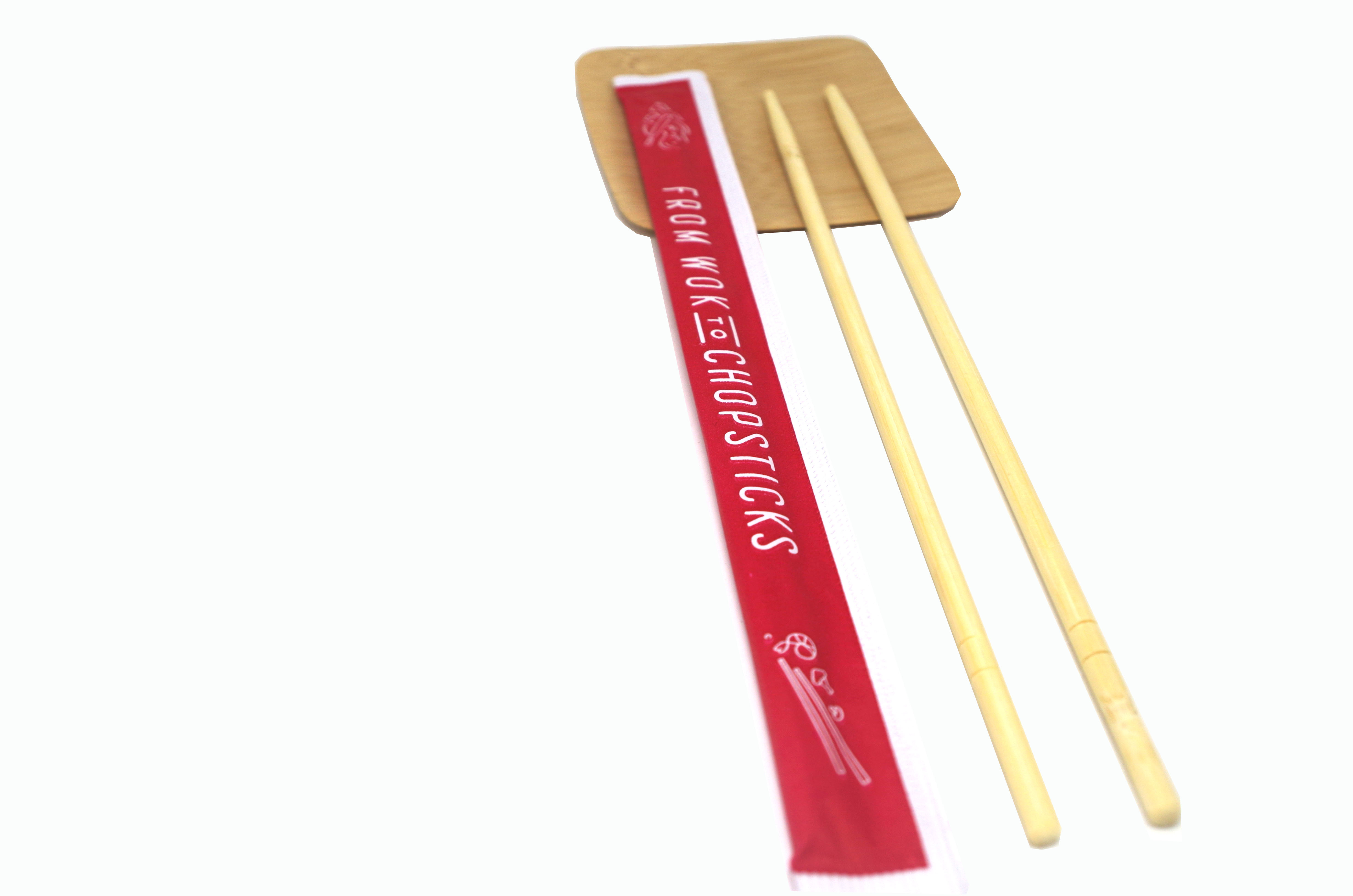 Full Paper Wrapped Premium Disposable Bamboo Chopsticks Sleeved Seperated