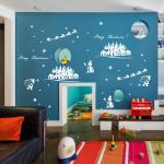 Santa Claus Snowman Christmas Decorations Wall Stickers Bedroom Home Decoration