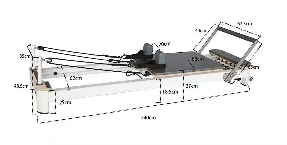 Gericon G-PR005 commerical use white aluminium pilates reformer for Fitness