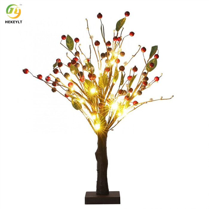 USB Beautiful Iron Plastic Bedside Table Lamp Tree Shape