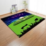 Grass Court Living Room Floor Carpets Green 3d Printed Rugs 1.5*1m