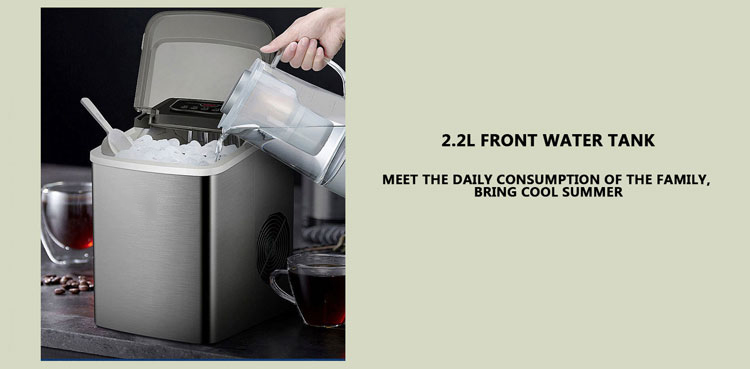 105W Energy Saving Smart Touch Screen Control Portable Mini Automatic Bullet Ice Maker for Household in Plastic Housing