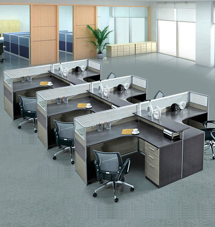 Free Standing 8 Seater Flexible Modular Office Workstation For Staff ISO9001