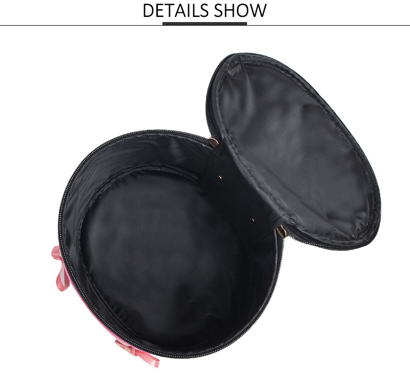 Luxury Lady Barrel Shaped Cylinder PU Makeup Bag