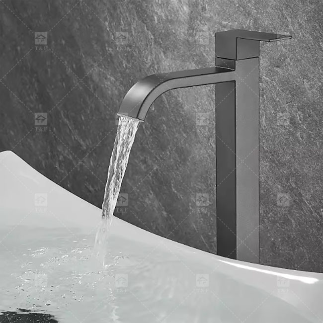 Gray Single Cooling Bathroom Basin Faucet Countertop Washtable Household Balcony Stainless Steel