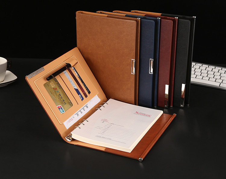 Customized A5 Business Notebook with Portable Loose-leaf Design and Leather Cover