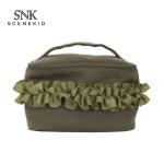 Blank Cotton Canvas Zipper Cylinder Bucket Cosmetic Bag Travel
