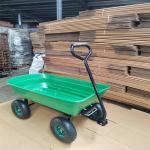 75L 4 Wheel Garden Dump Cart Garden Tipper Cart With Pneumatic Tires