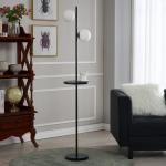 Modern Glass Ball E27 Iron Tray Table Floor Lamp For Living Room