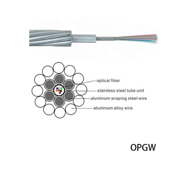 48 Fiber OPGW Outdoor Fiber Optic Cable Aerial Ground Wire Stainless Steel