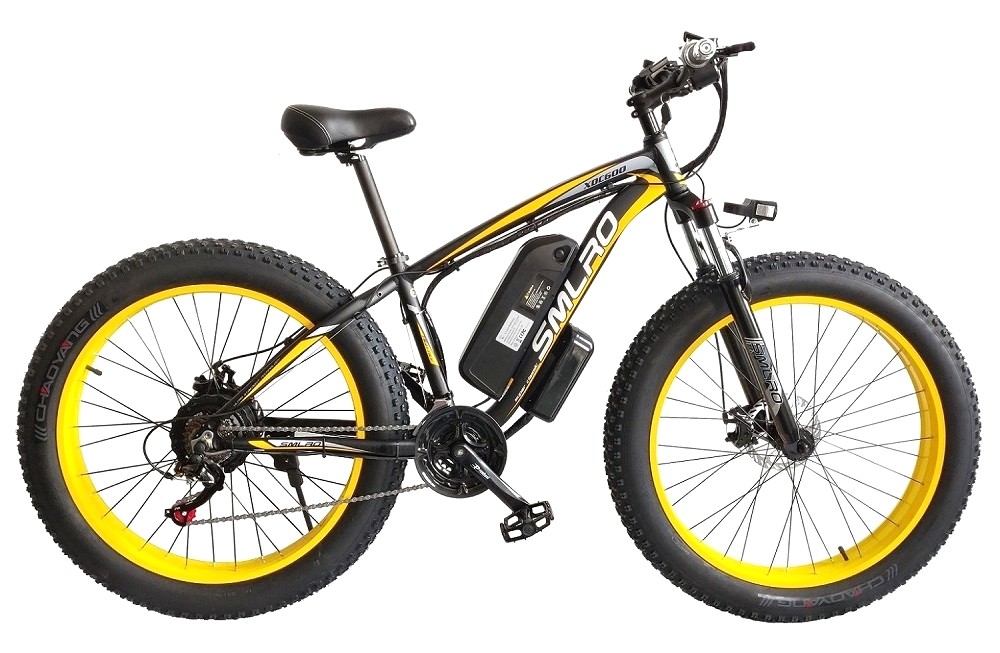 Fat Tire Electric Bike 350W Motor 13AH Lithium Battery SMLRO XDC600 26x4.0 inch E-Bike Wholesale Drop Shipping Available