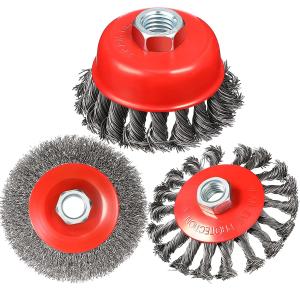 Wholesale 3 Pieces 4 Inch Wire Wheel Brush Coarse Crimped Twisted Knotted from china suppliers