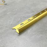 10x2500mm Aluminium Tile Trim High Gloss Gold Marble Bullnose External