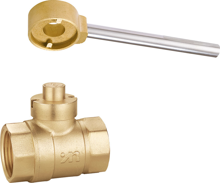 1611 Female thread Ends Magnetic Lockable Brass Ball Valve Sizes DN15 DN20 DN25 DN32 DN40 DN50 Stemhead Round Patterned