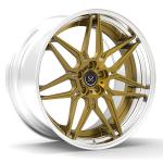 Gold Brush Spokes 2 Piece Forged Wheels 20inch Rotational Polish Stepped Lips