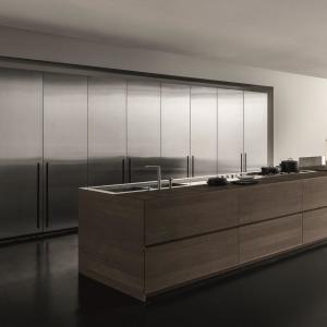 Wholesale Kitchen Design Custom Smart Complete Sets Stainless Steel Kitchen Cabinets With Wood Grain Island from china suppliers