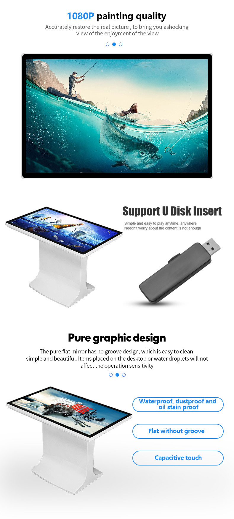 32" All In One Floor Standing LCD Display Interactive Touch Screen Information Kiosk